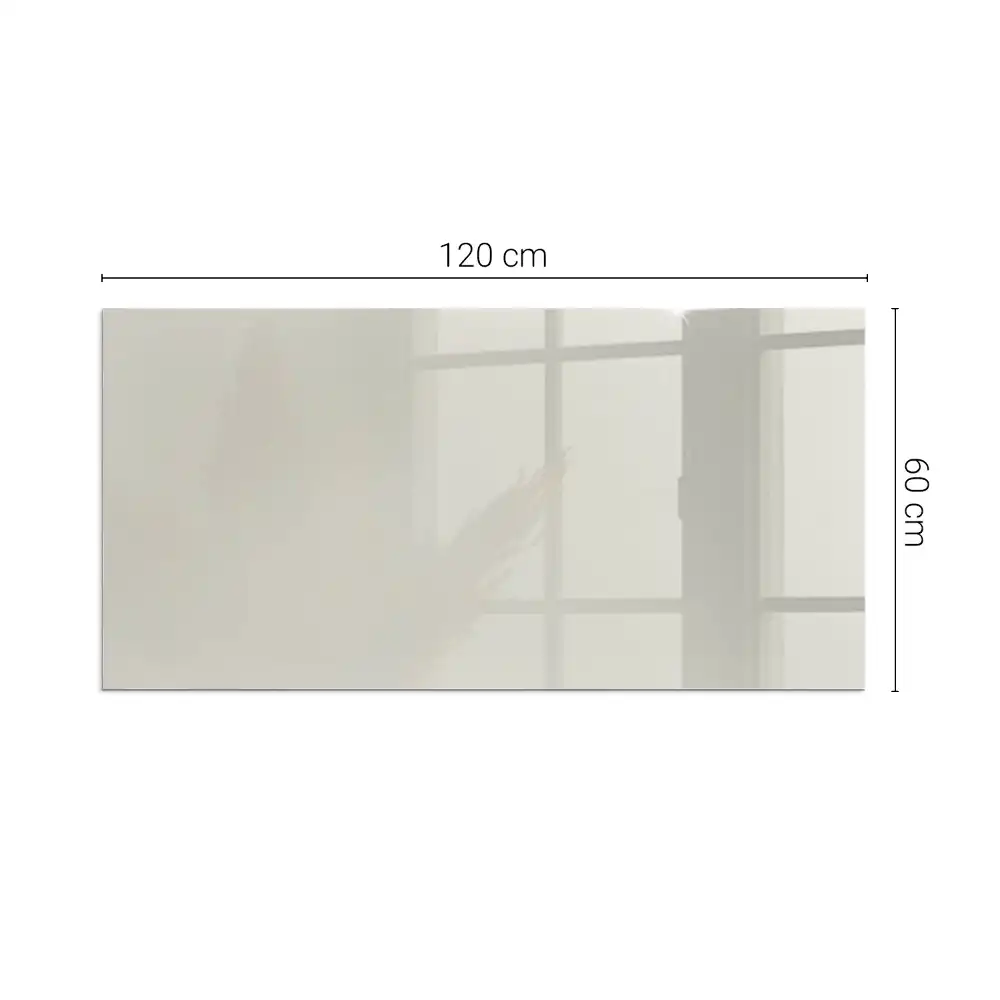 Plaque de sol rectangulaire en verre pour cheminée d'angle couleur crème claire