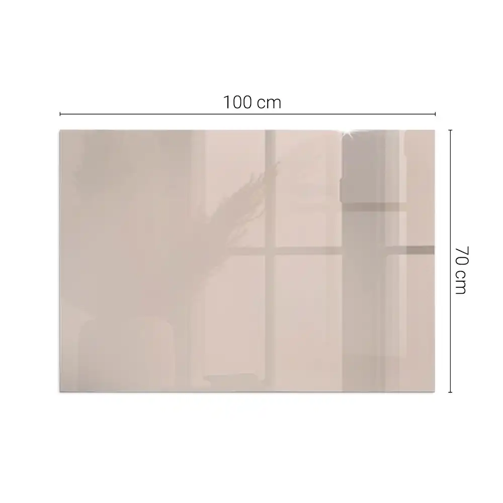Plaque de sol rectangulaire en verre pour cheminée d'angle couleur brun clair