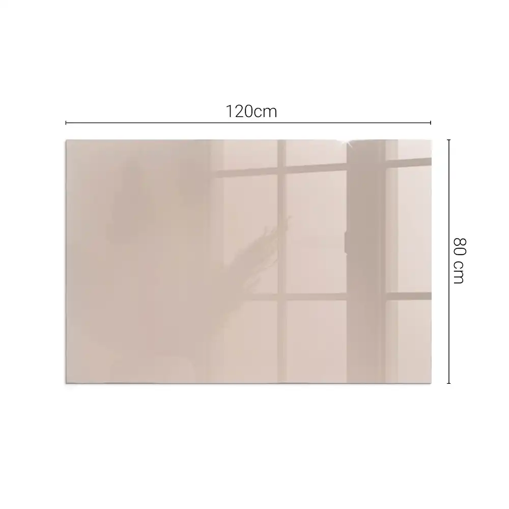 Plaque de sol rectangulaire en verre pour cheminée d'angle couleur brun clair