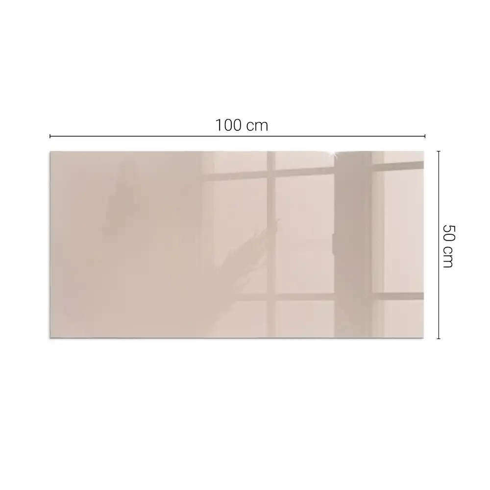 Plaque de sol rectangulaire en verre pour cheminée d'angle couleur brun clair