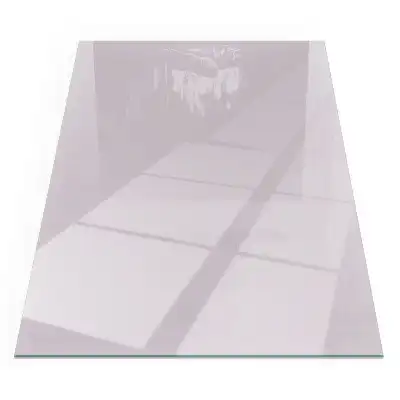 Plaque de sol rectangulaire en verre trempé pour cheminée violet clair