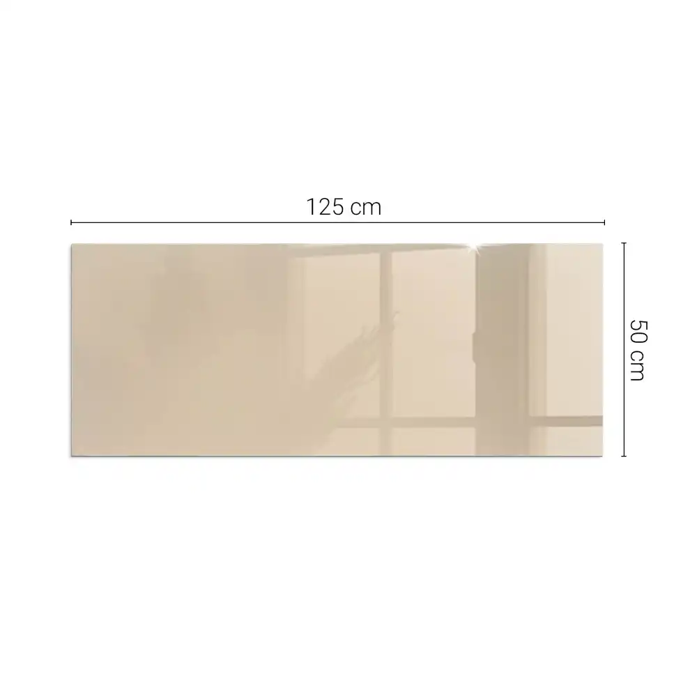Plaque de sol rectangulaire pour cheminée d'angle en verre beige