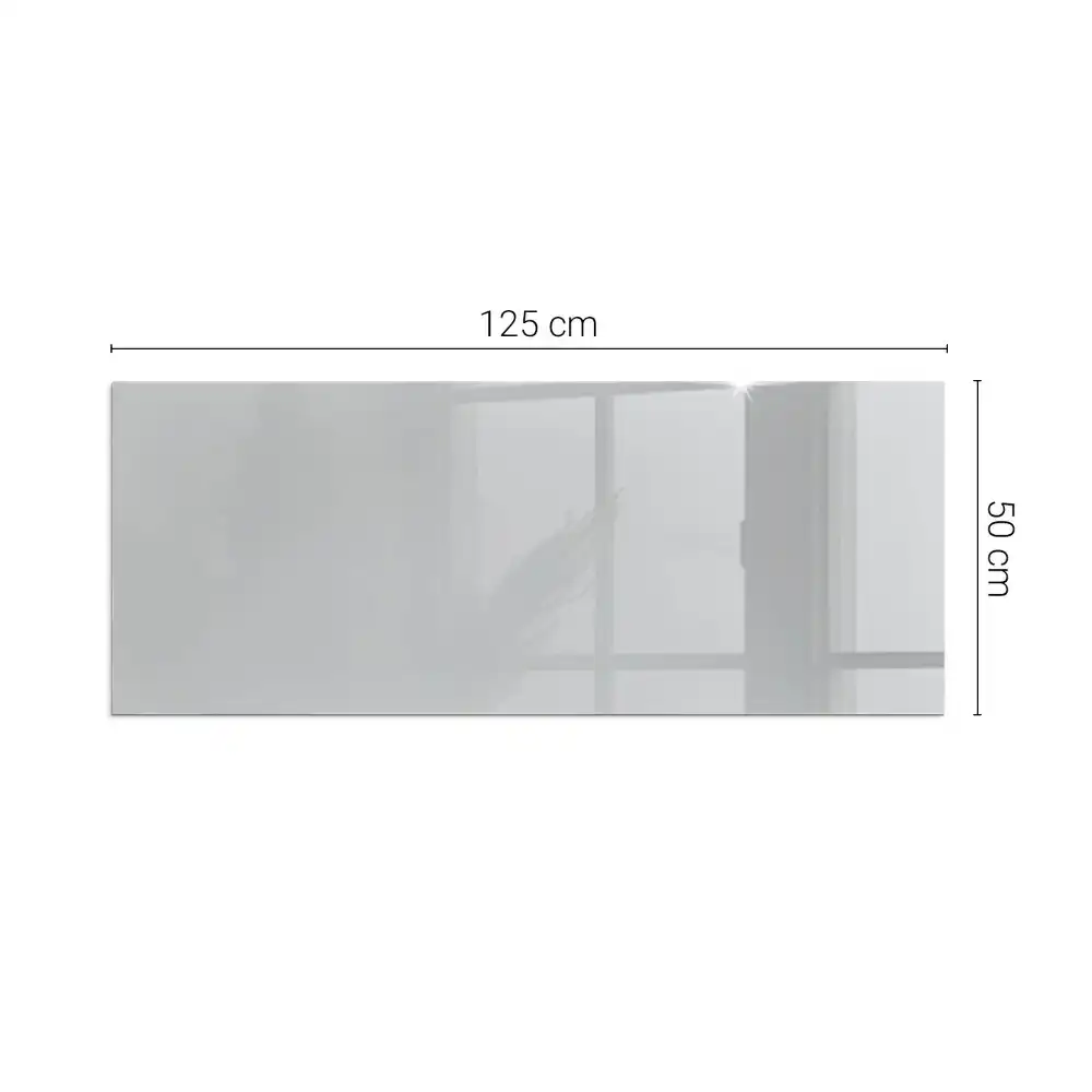 Plaque de sol pour cheminée rectangulaire en verre trempé gris clair