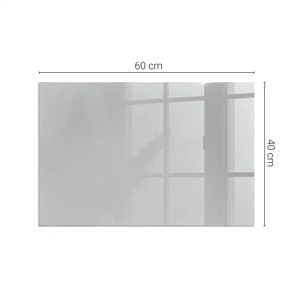 Plaque de sol pour cheminée rectangulaire en verre trempé gris clair