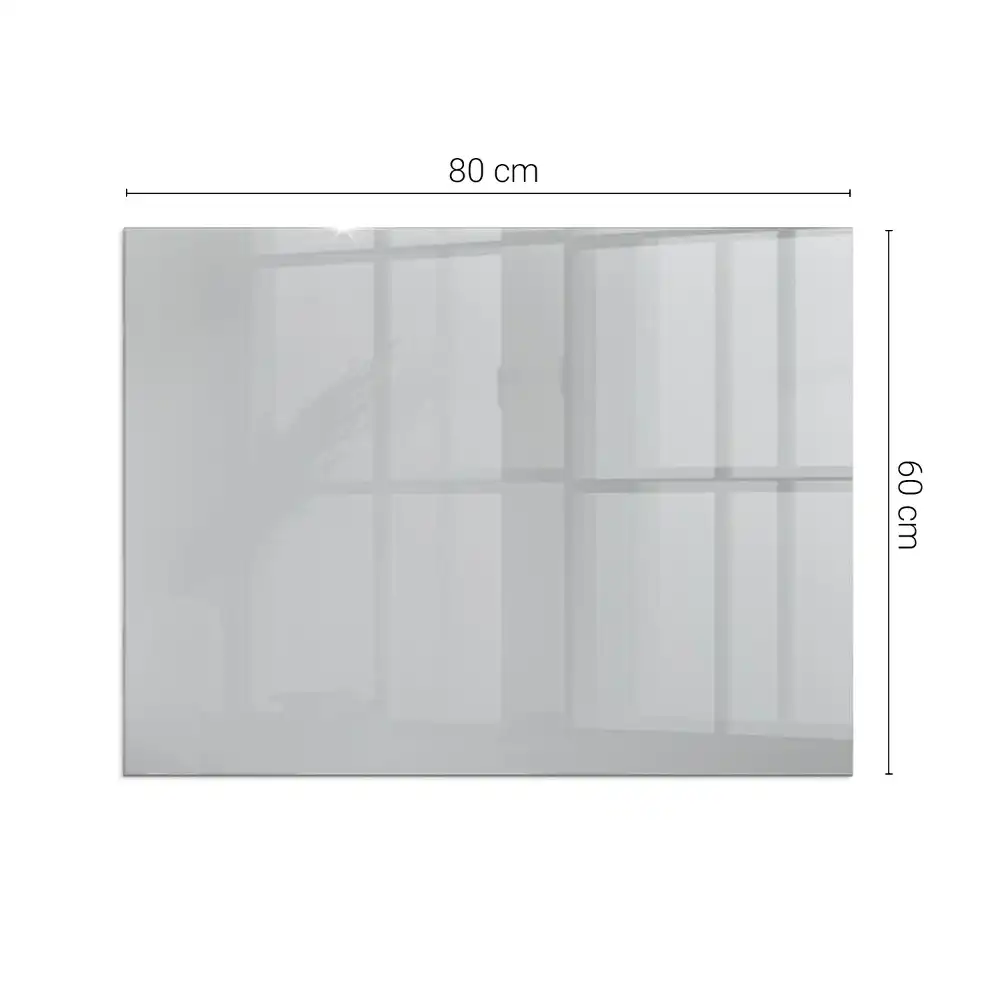 Plaque de sol pour cheminée rectangulaire en verre trempé gris clair