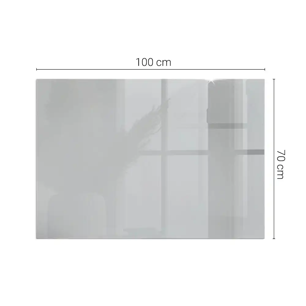 Plaque de sol pour cheminée rectangulaire en verre trempé gris clair