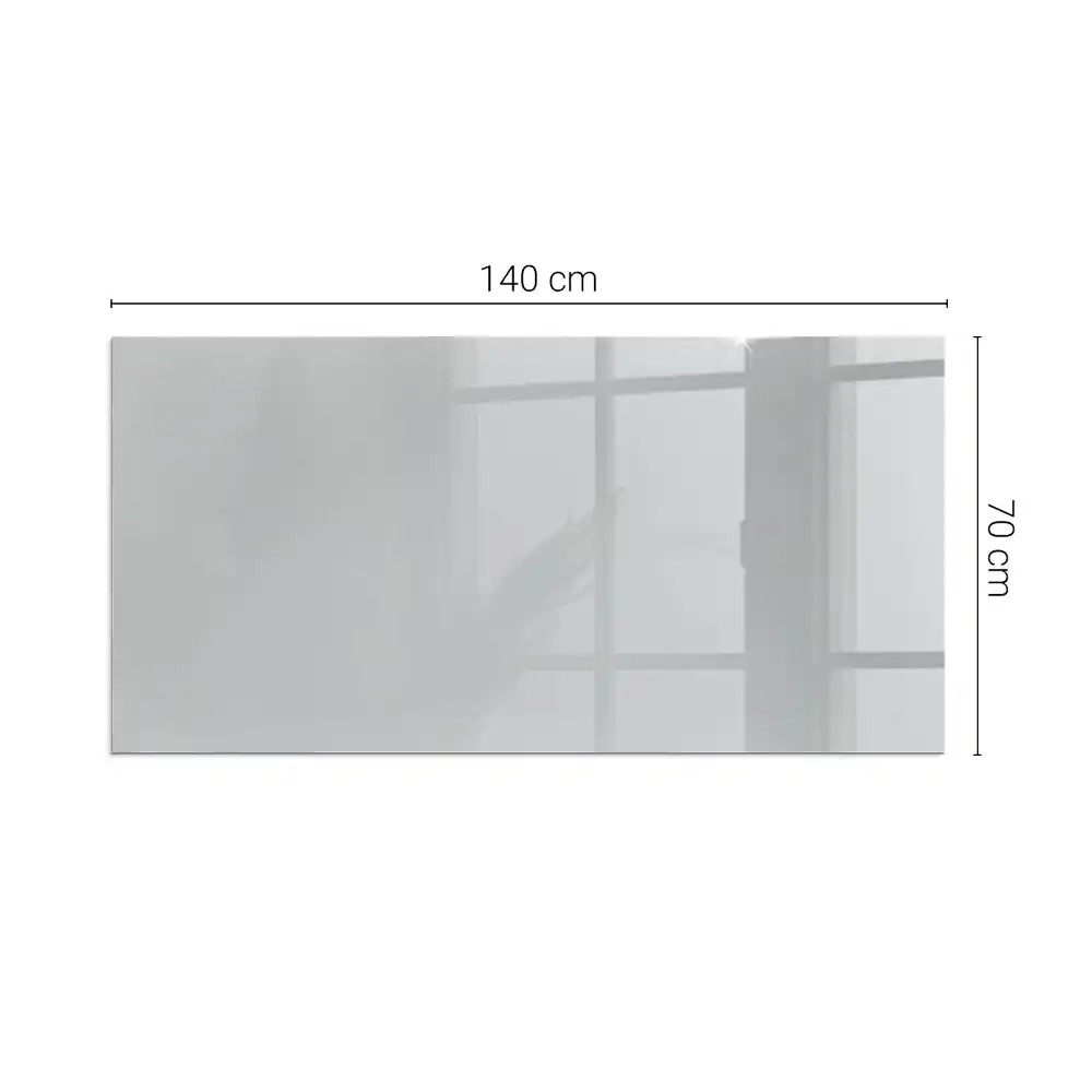 Plaque de sol pour cheminée rectangulaire en verre trempé gris clair