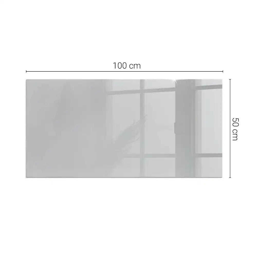 Plaque de sol pour cheminée rectangulaire en verre trempé gris clair