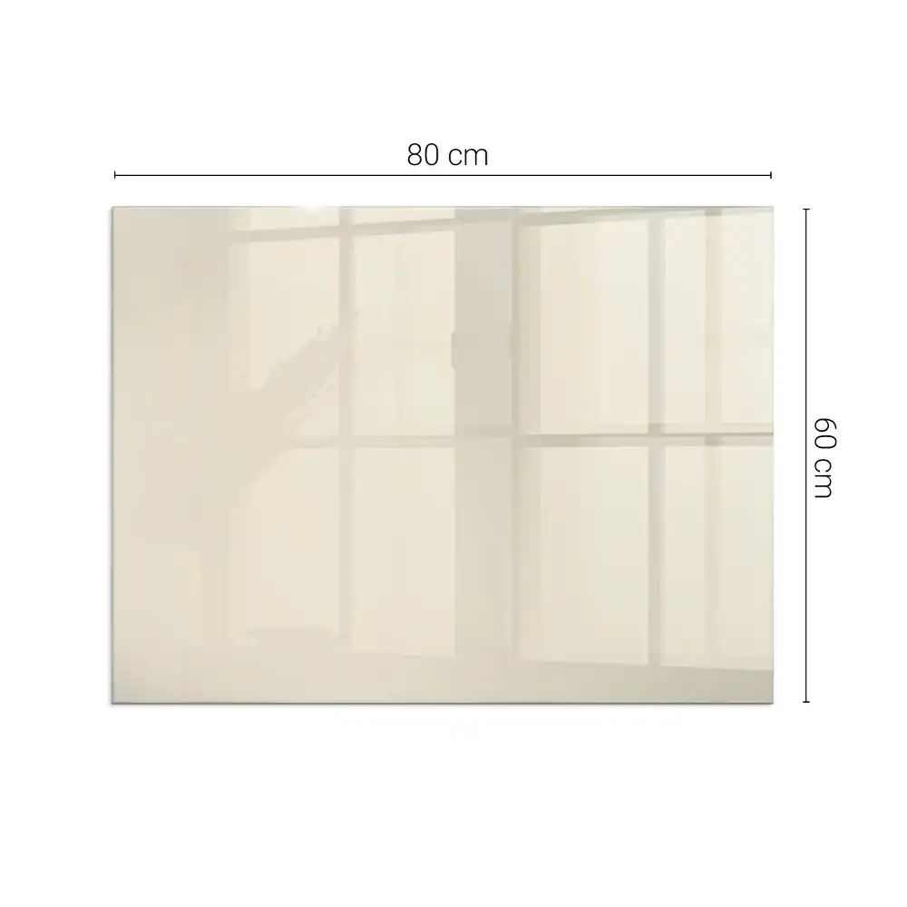 Plaque de sol rectangulaire en verre beige pour cheminée d'angle