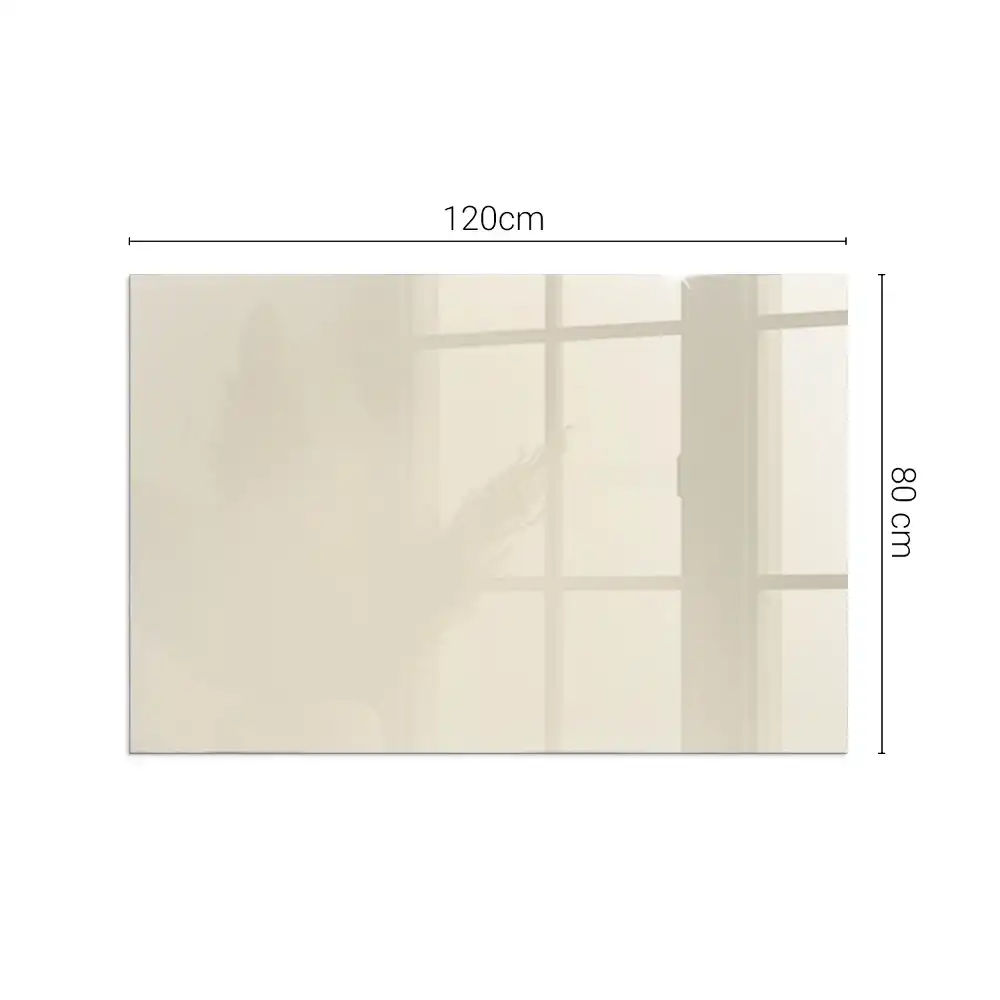 Plaque de sol rectangulaire en verre beige pour cheminée d'angle