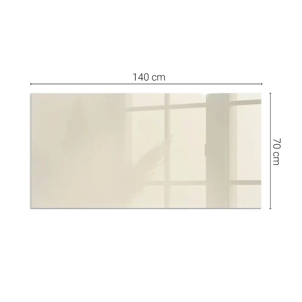 Plaque de sol rectangulaire en verre beige pour cheminée d'angle