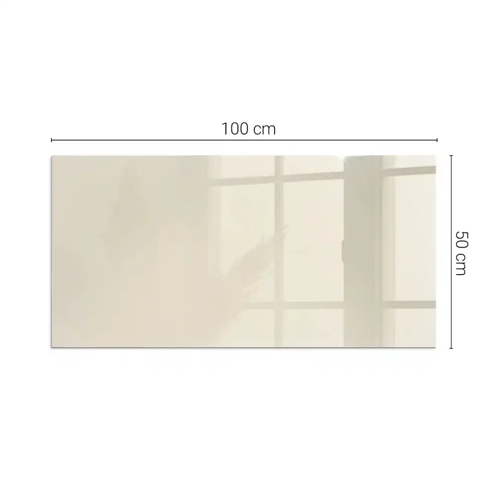 Plaque de sol rectangulaire en verre beige pour cheminée d'angle