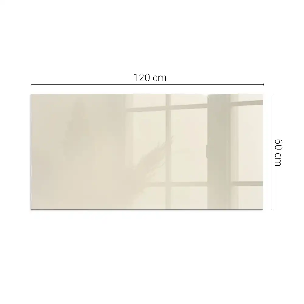 Plaque de sol rectangulaire en verre beige pour cheminée d'angle