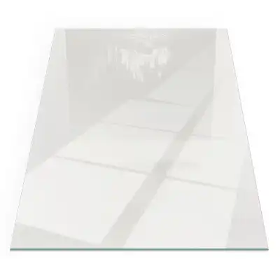 Plaque de sol rectangulaire en verre ivoire pour cheminée d'angle