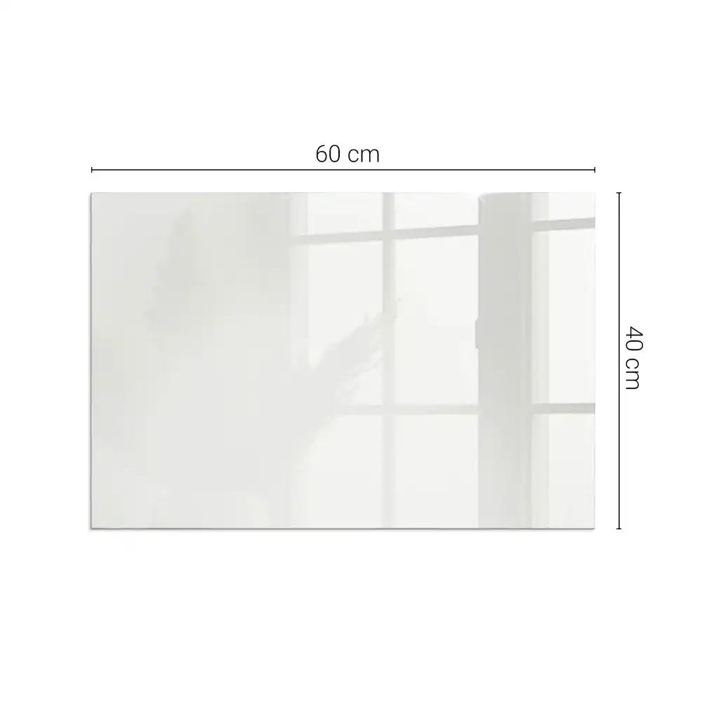 Plaque de sol rectangulaire en verre ivoire pour cheminée d'angle