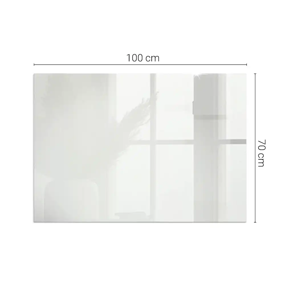 Plaque de sol rectangulaire en verre ivoire pour cheminée d'angle