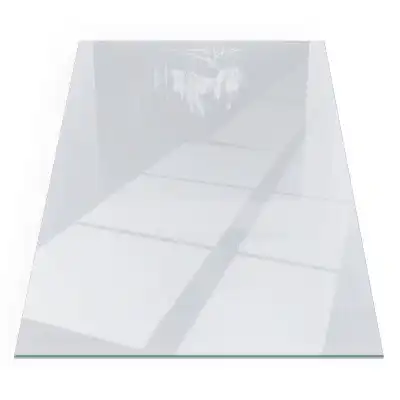 Plaque de sol rectangulaire en verre trempé blanc pour cheminée