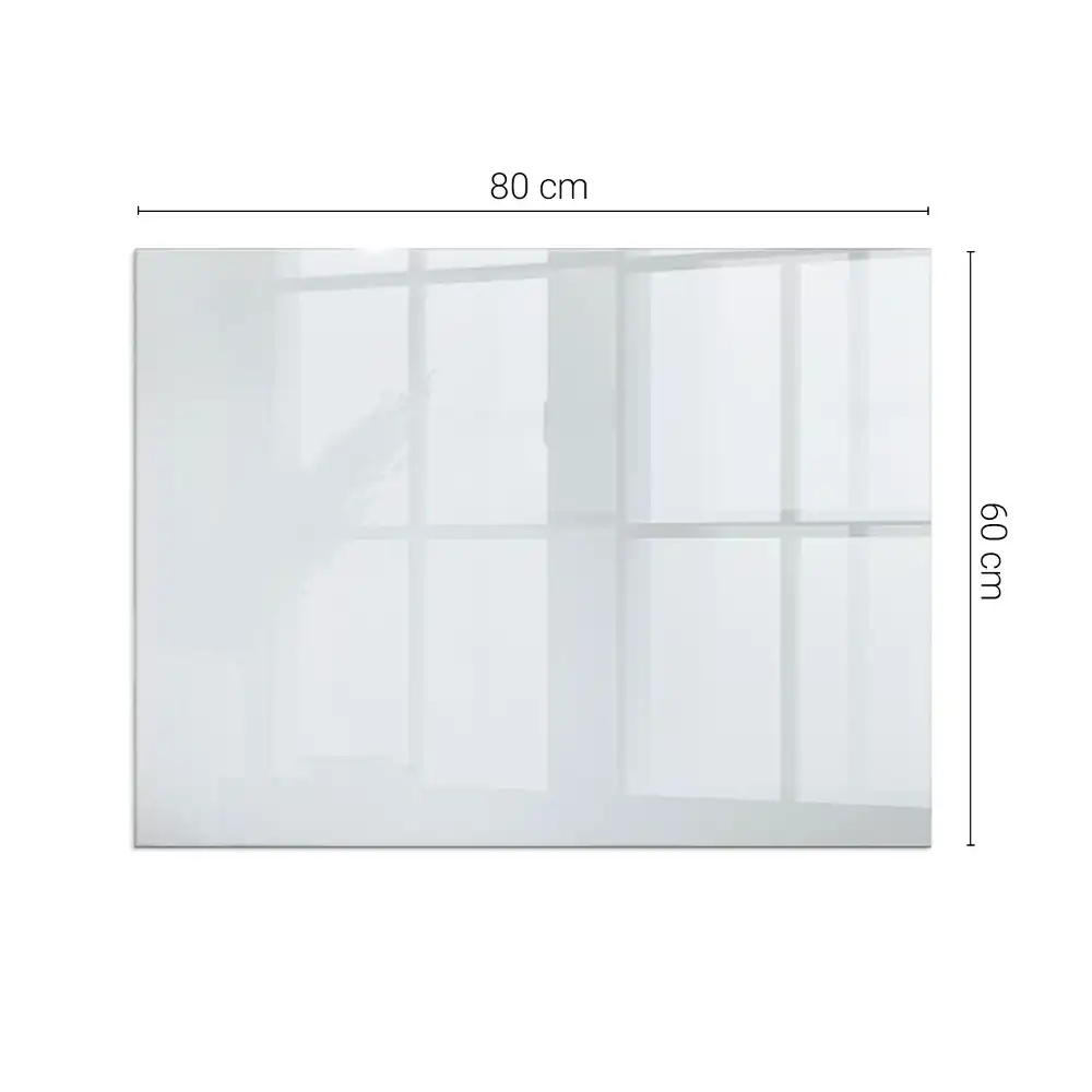 Plaque de sol rectangulaire en verre trempé blanc pour cheminée