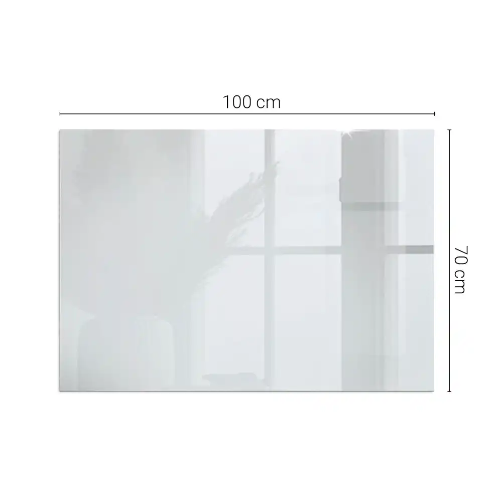 Plaque de sol rectangulaire en verre trempé blanc pour cheminée