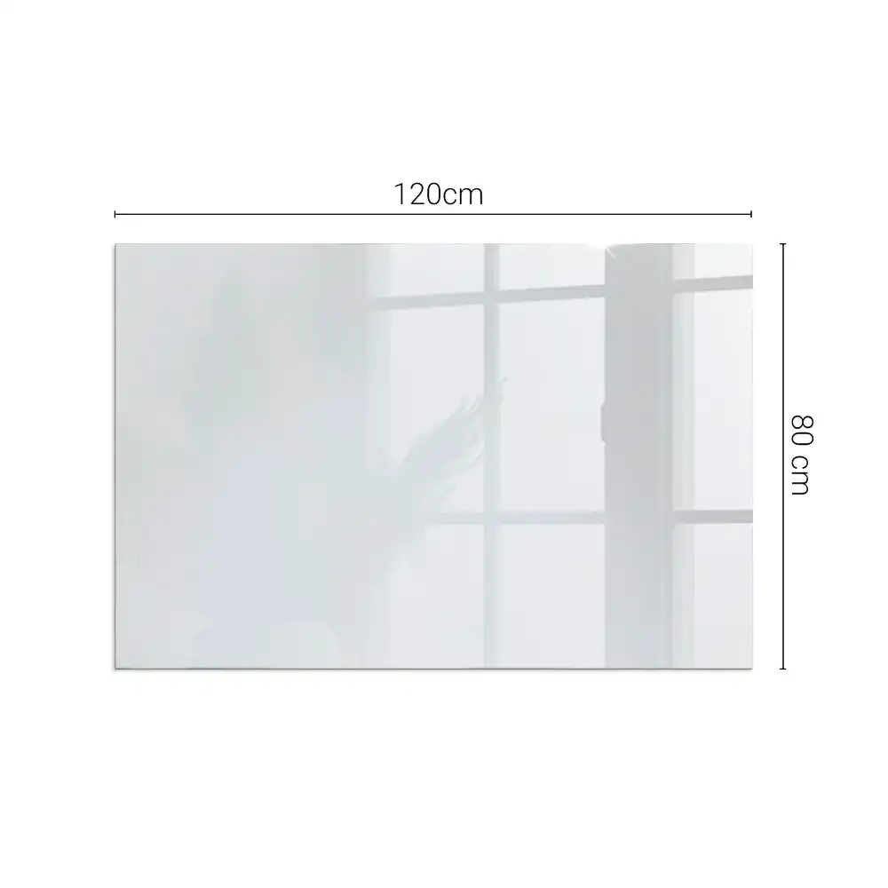 Plaque de sol rectangulaire en verre trempé blanc pour cheminée
