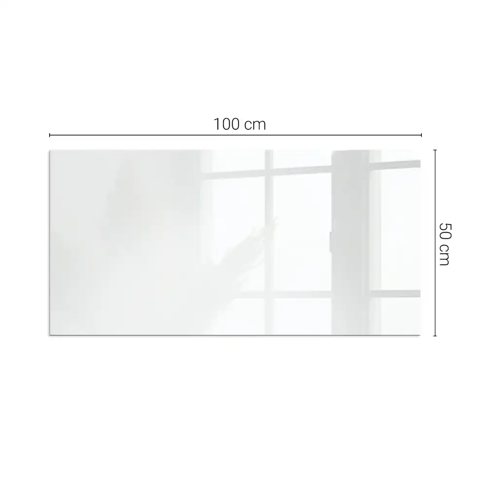 Plaque de sol rectangulaire en verre trempé blanc pour cheminée