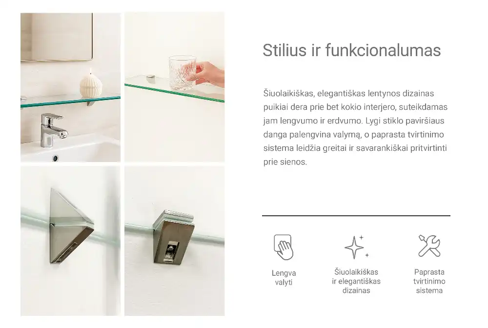 Étagère murale en verre transparent