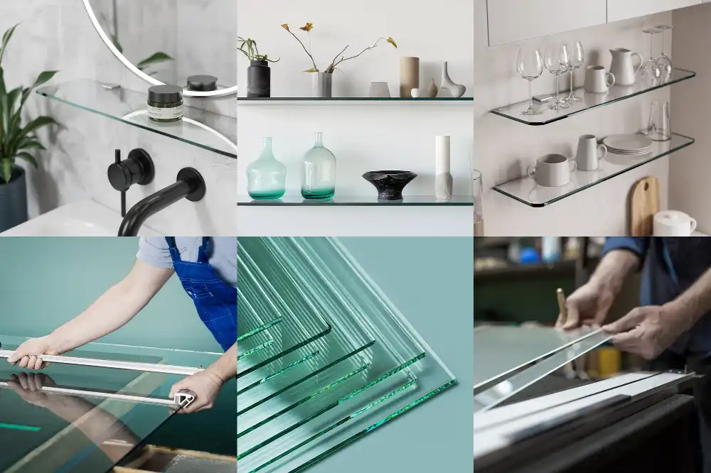 Étagère murale en verre transparent
