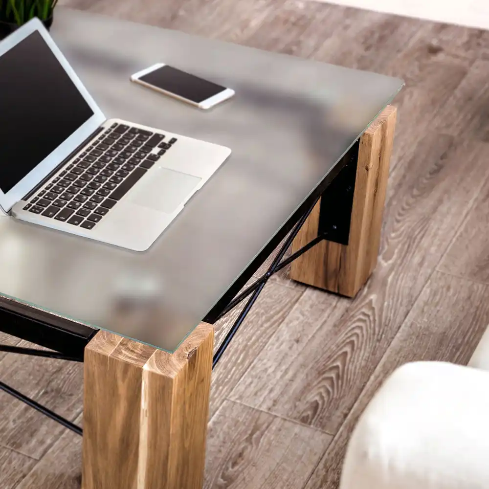 Plateau de table effet verre givré