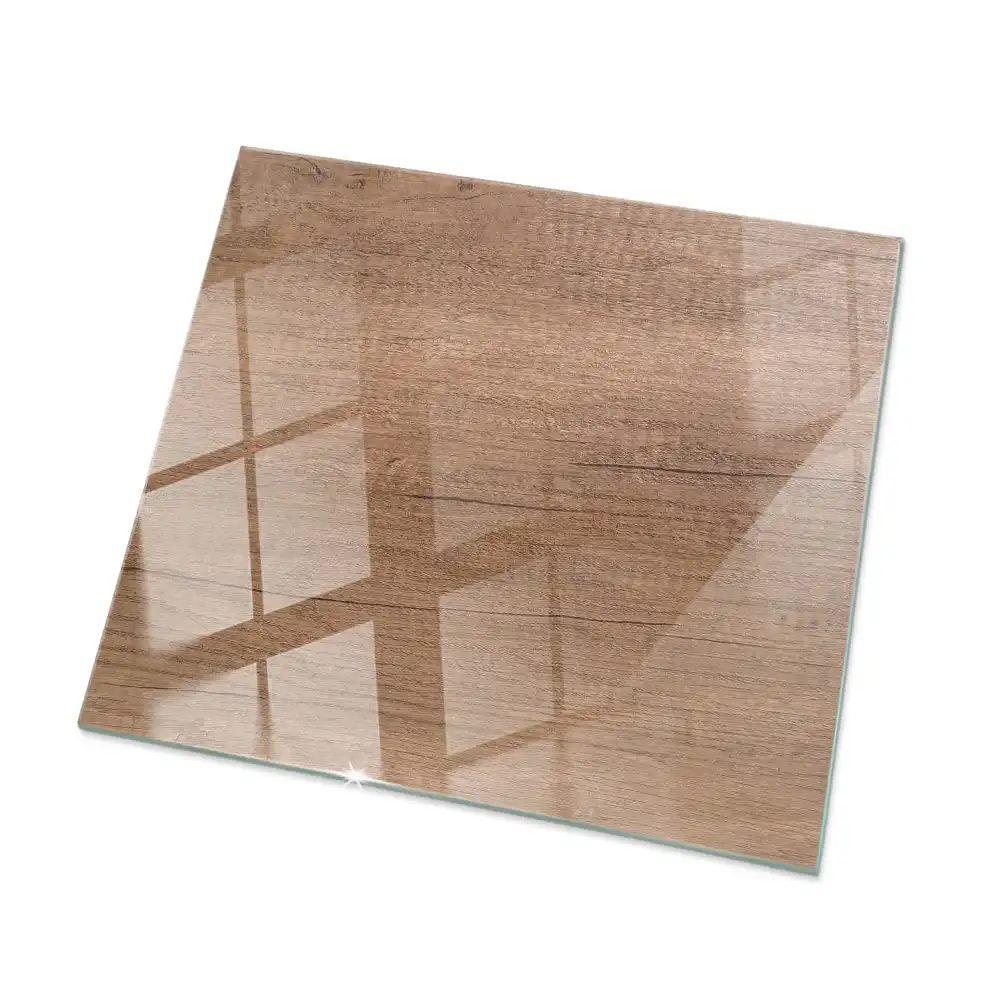 Plateau de table carré effet bois naturel