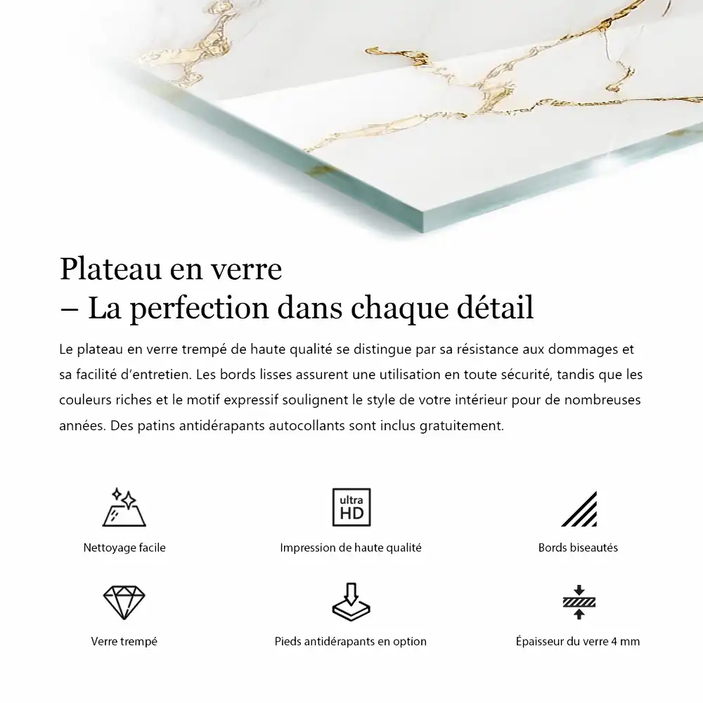 Plateau de table carré effet bois naturel