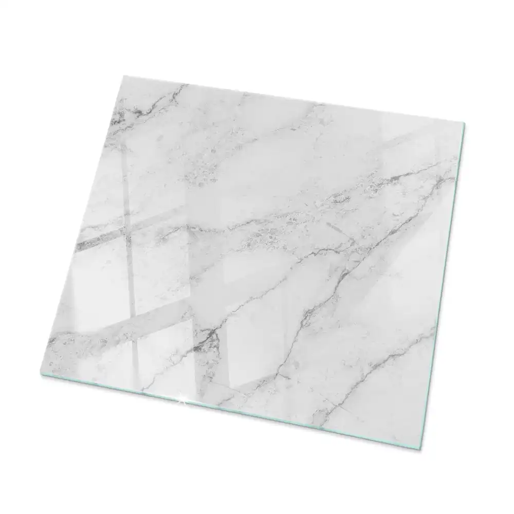 Plateau de table basse carré avec motif effet marbre