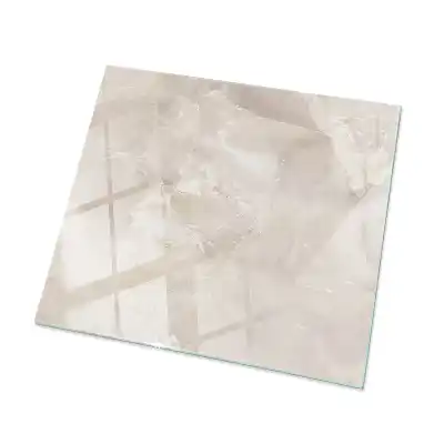 Plateau carré en verre avec motif effet marbre