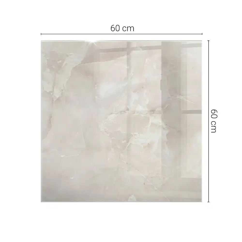 Plateau carré en verre avec motif effet marbre