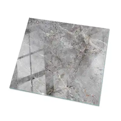 Plateau carré en verre aspect marbre naturel