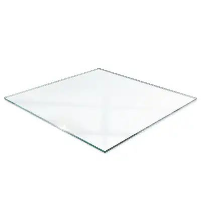 Plateau en verre carré transparent