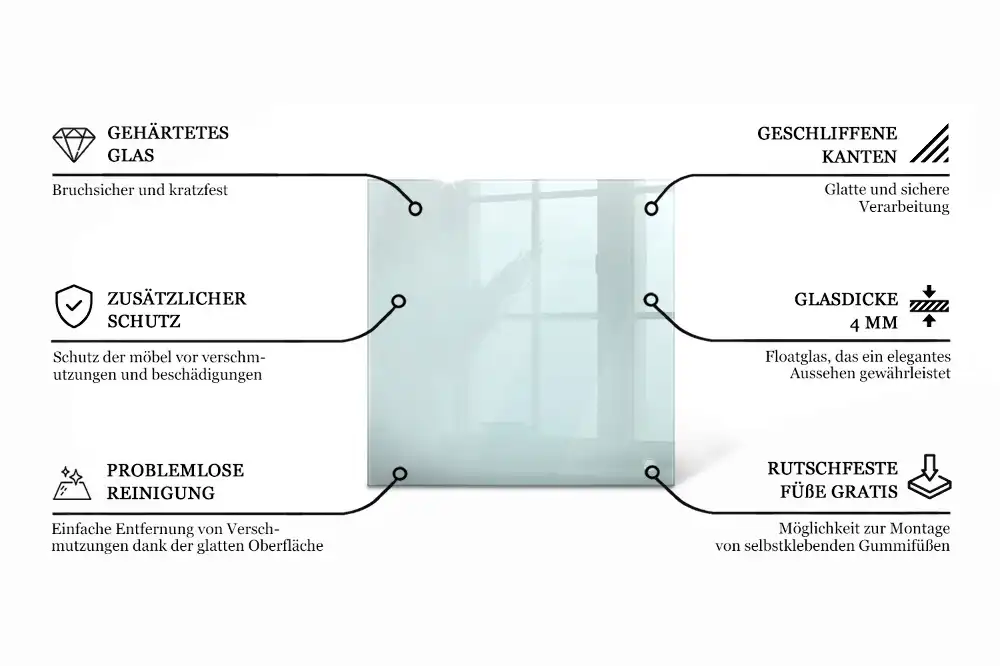 Plateau en verre carré transparent