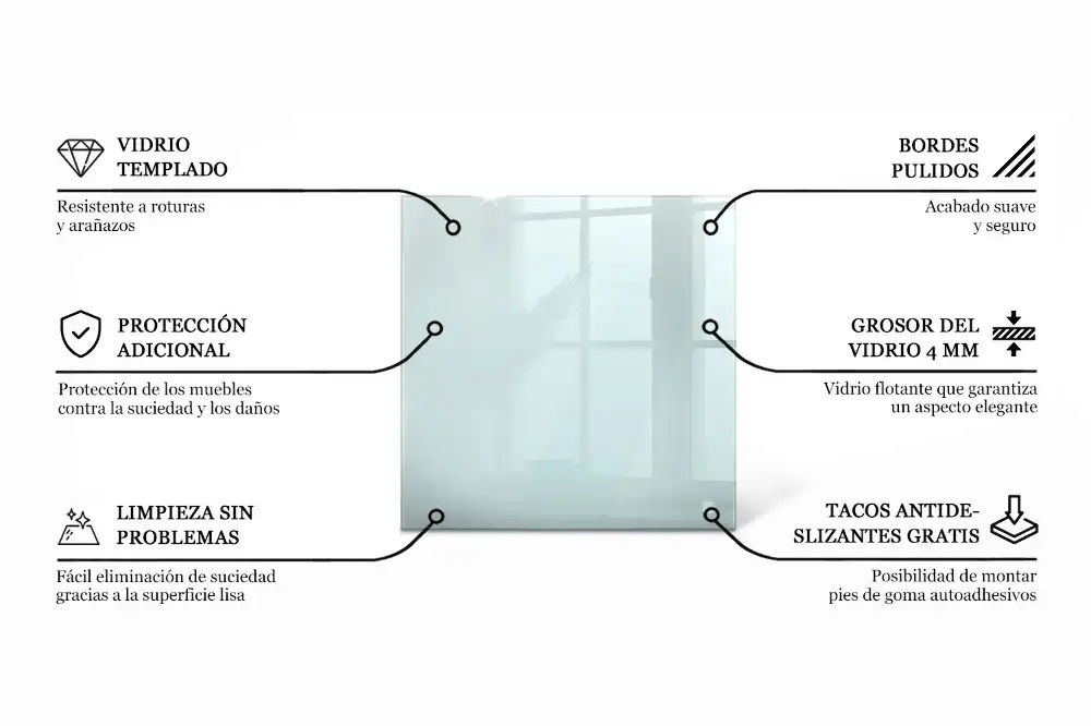 Plateau en verre carré transparent