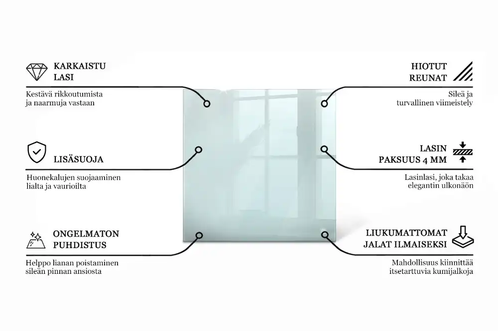 Plateau en verre carré transparent