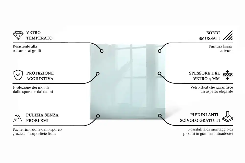 Plateau en verre carré transparent