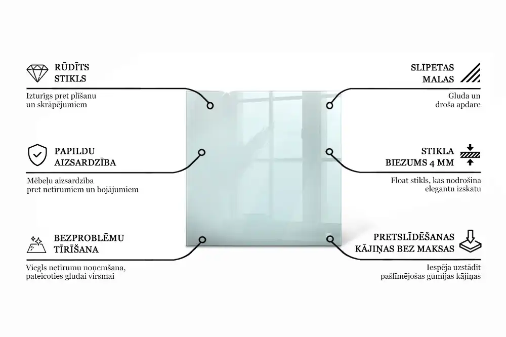 Plateau en verre carré transparent