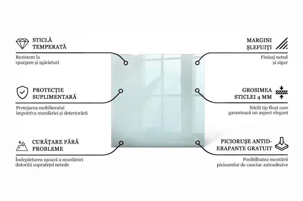 Plateau en verre carré transparent