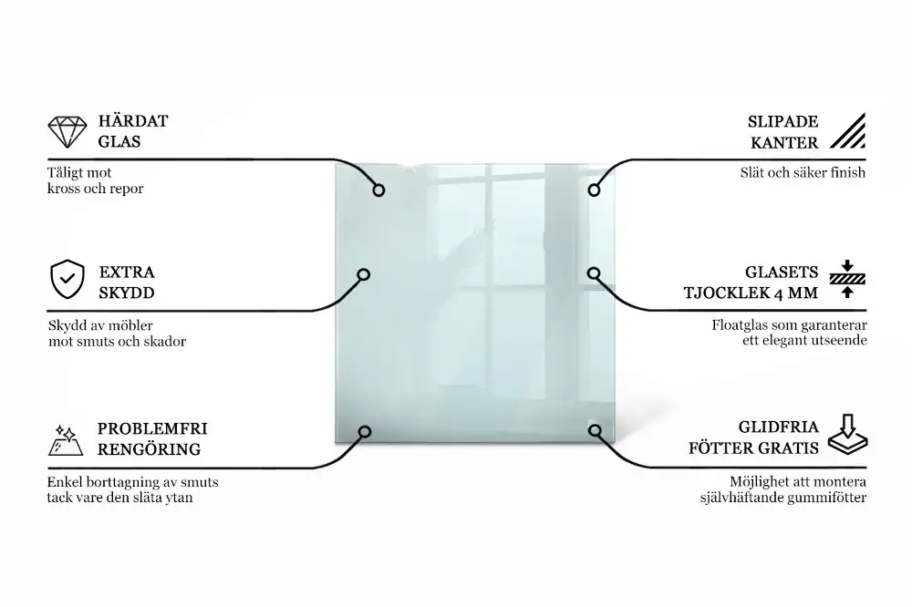 Plateau en verre carré transparent