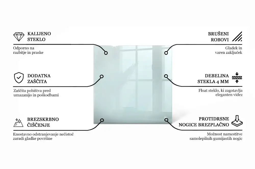 Plateau en verre carré transparent