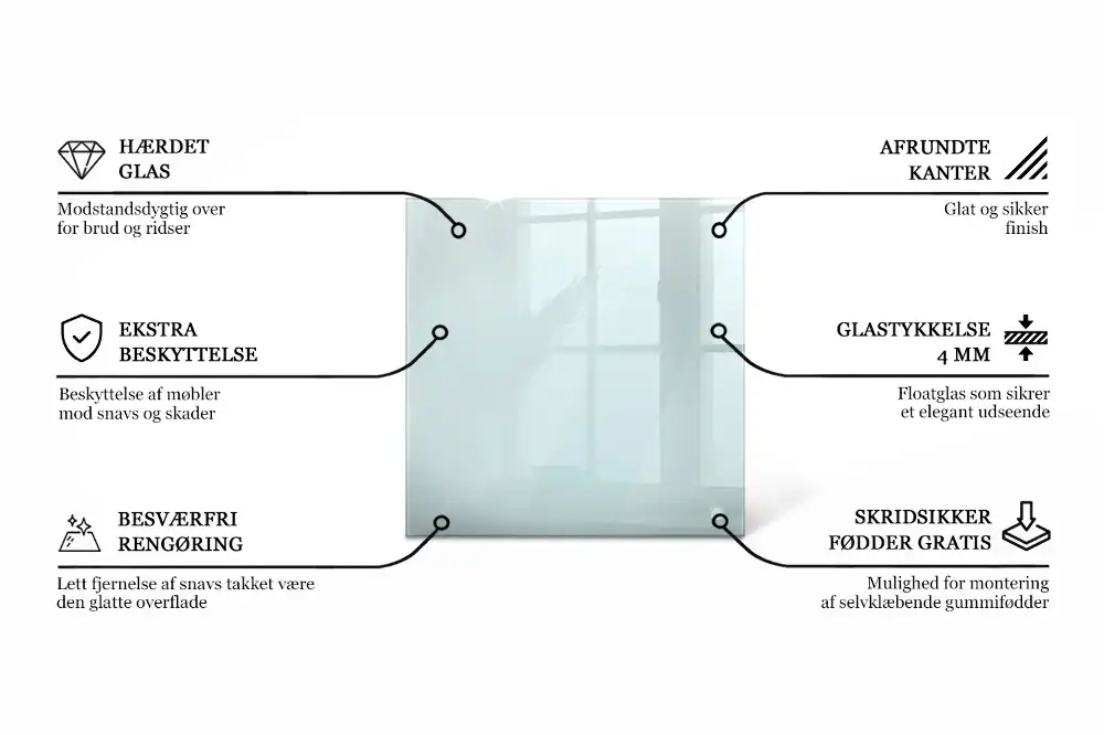 Plateau en verre carré transparent