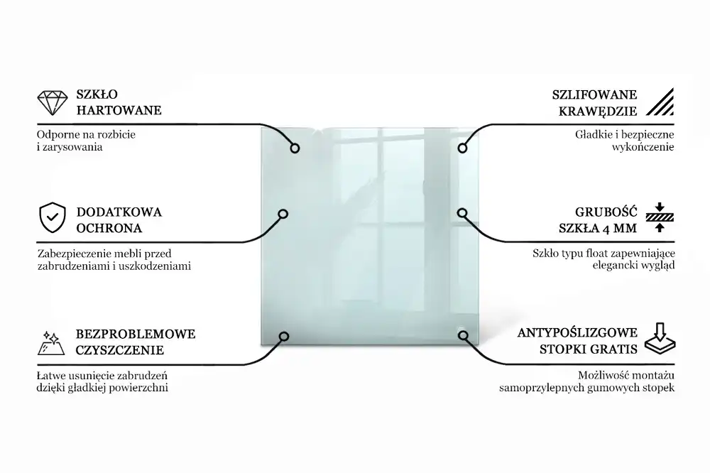 Plateau en verre carré transparent