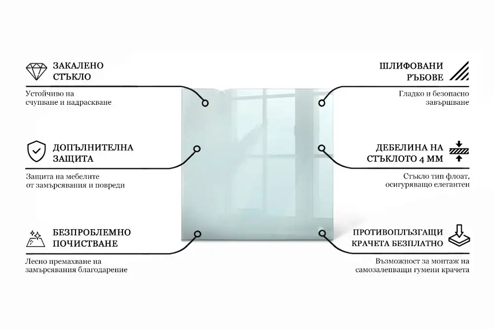 Plateau en verre carré transparent