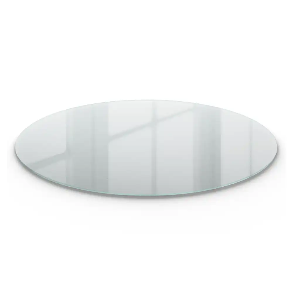 Plateau de table rond en verre semi-transparent