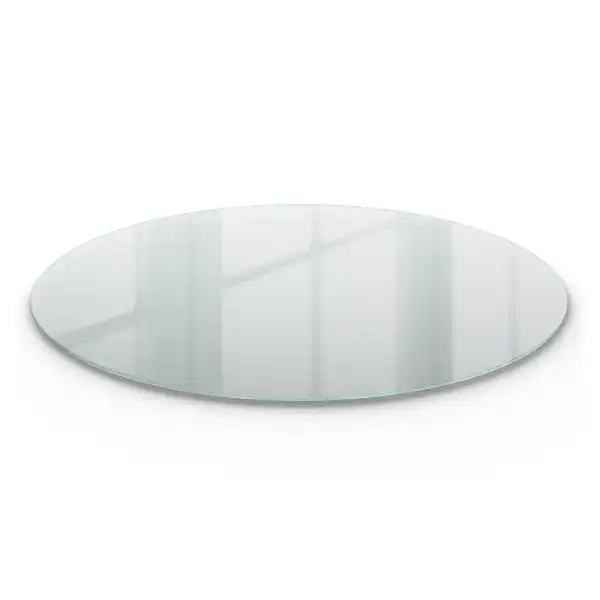 Plateau de table rond en verre semi-transparent