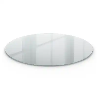 Plateau de table rond en verre semi-transparent