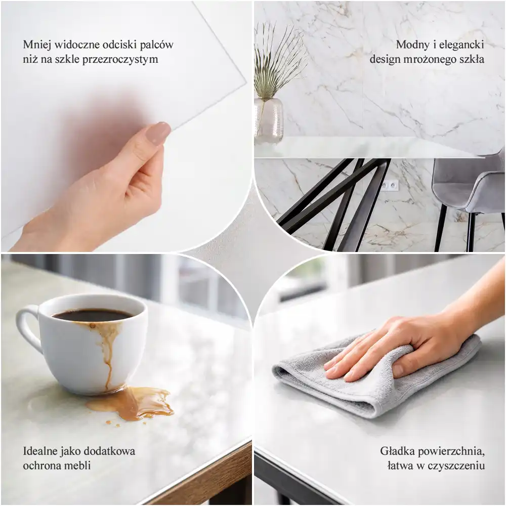 Plateau de table rond en verre semi-transparent